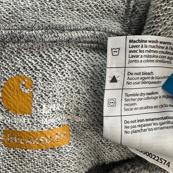 Carhartt Newberry Hoodie Sweatshirt Large Heather Gray Athleisure Lounge Relaxed - Picture 8 of 9